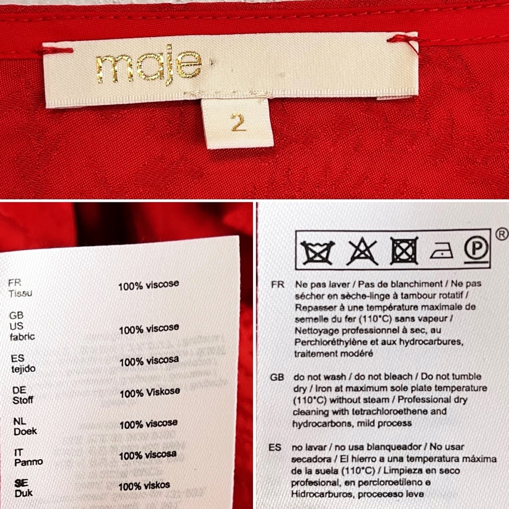 Maje Red Ruffled Mini Dress - Picture 11 of 13
